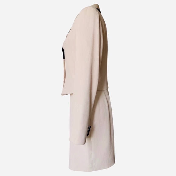 Vintage Barami fitted double breasted hourglass blazer suit jacket w/brown trim - Picture 8 of 10